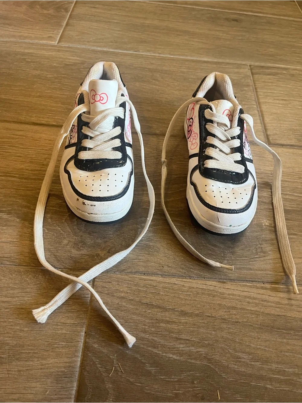 Hello Kitty White, Black and Pink Kids Sneakers